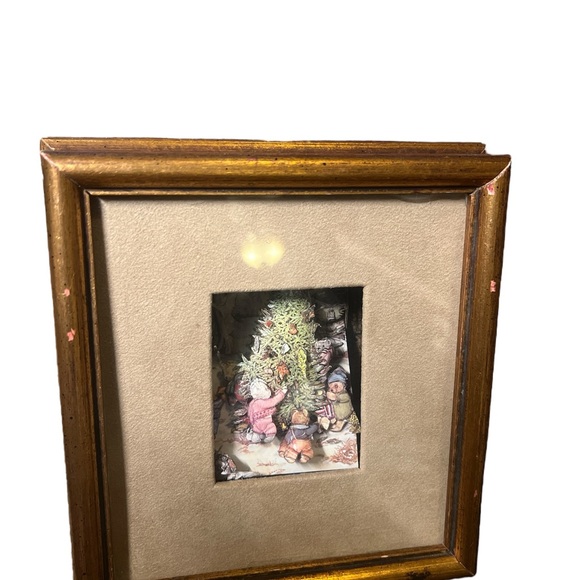 Vintage Shadow Box Frame 3D Art The Christmas Tree Susan Anderson - Picture 3 of 5